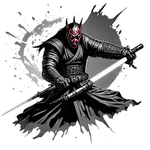 Samurai Darth Maul Lightsaber Battle