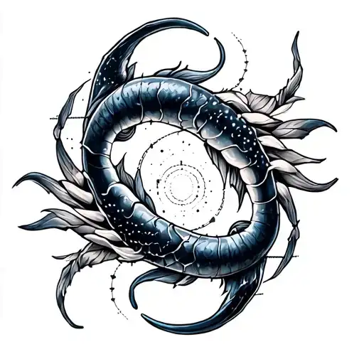 Pisces And Scorpio Constellation Intertwined