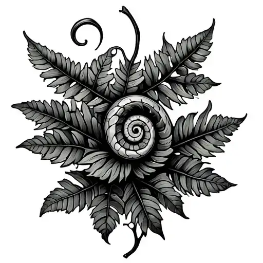 Fiddlehead Fern Vine Tattoo In The Shape Of Your Hip For Your Hip