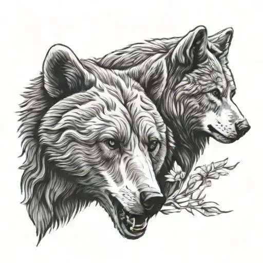 Bear And Wolf Head