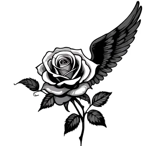 Rose With Angel Wings