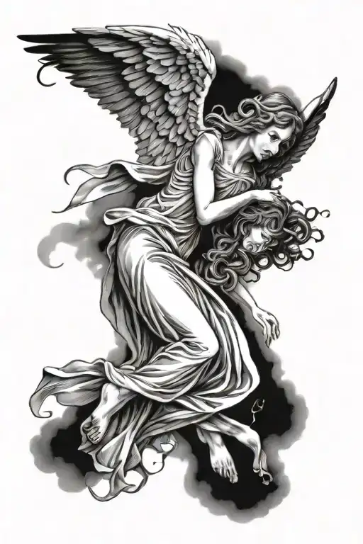 Crying Angel Falling