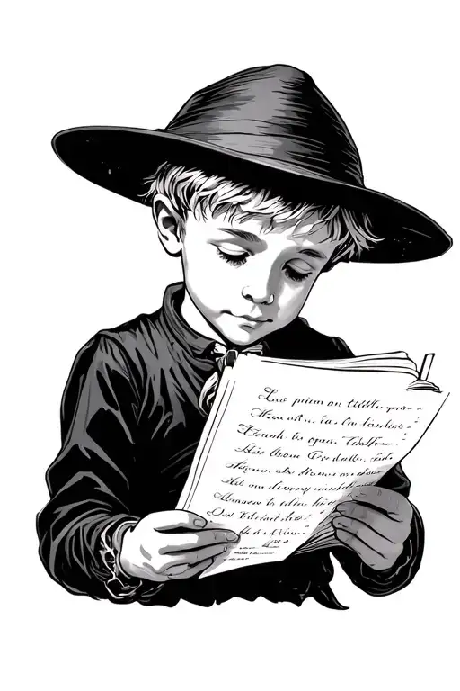 Boy Reading A Paper Le Petit Prince