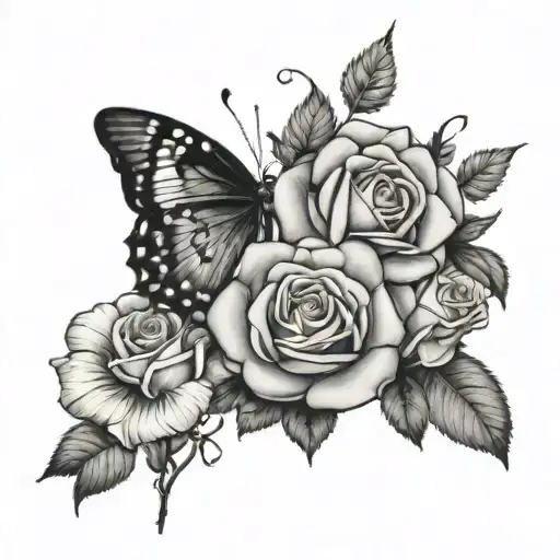 Roses And Butterflies