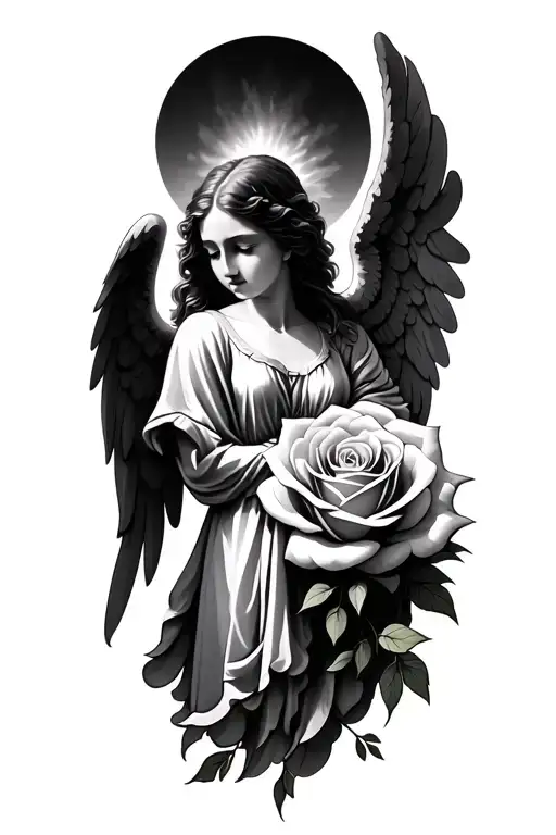 Clouds Rose Guardian Angel