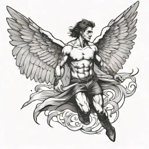 Man With Wings Flying