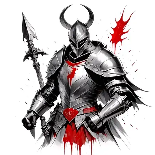 A Leonic Knight Who Has A Long Time And Has An Armor That This Bloody Quero Only The Head