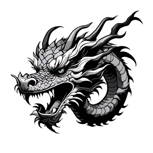 Old School Dragon With Chinese Style For Forearm Design