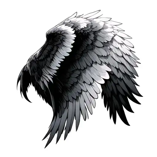 Three Set Wings Spread Left Wings Black