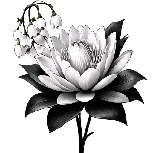 Water Lily And Lily Of The Valley Flower