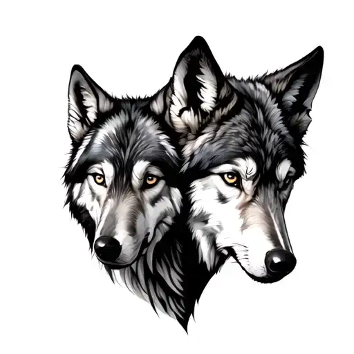Male And Female Wolf