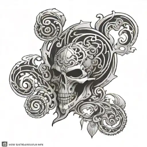 Kiborg Killer Blackwork Tatoo Design