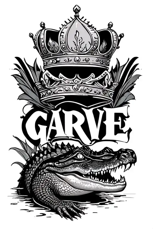 Crown The Word 'Garwe' And A Crocodile Underneath