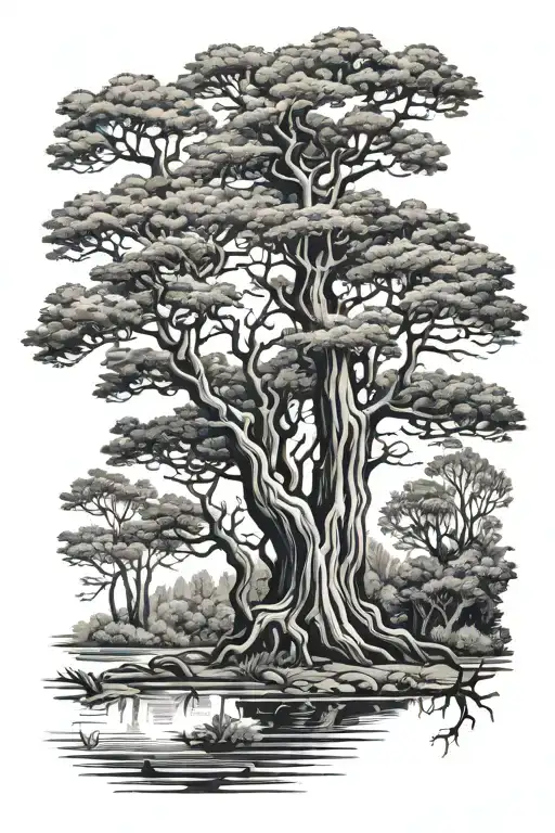 Cypress Tree And Bayou