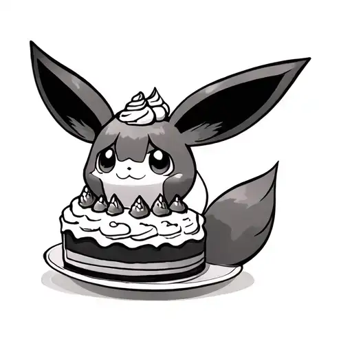 Eevee Holding Cake