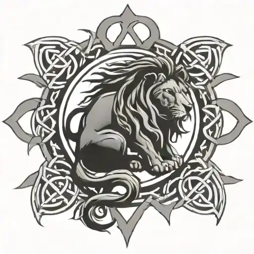 Lion Celtic Cross