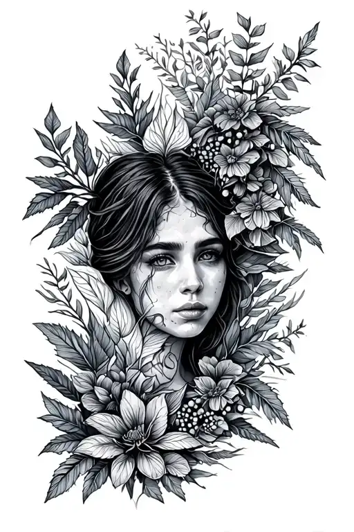 Half-sleeve Patchwork Nature Design Around Forearm