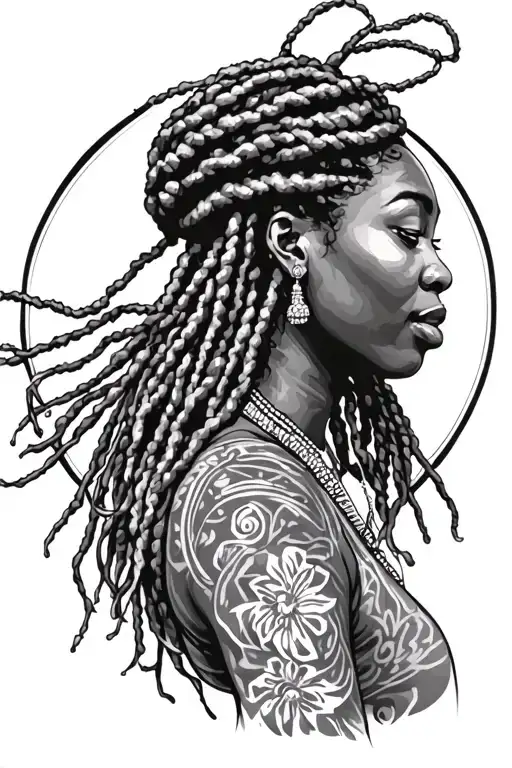 African American Mother With Dread Locs