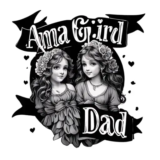Oldschool Traditional That Is A Tribute For My Two Daughters Anna And Mae Banner That Says Girl Dad