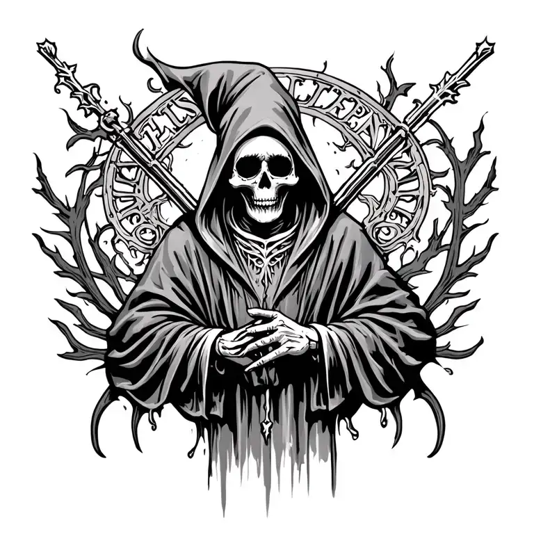 Santa Muerte Hooded Reaper Standing