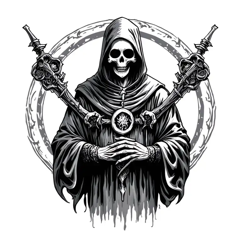 Santa Muerte Hooded Reaper Standing