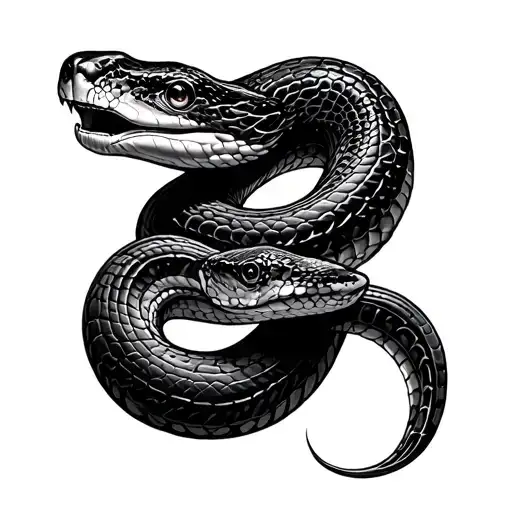 Realism Fine Line Sea Snake Slithering