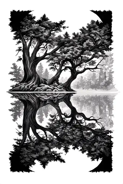 Forest Scene Featuring Tree