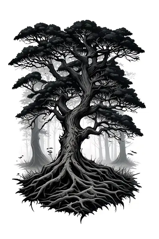 Forest Scene Featuring Tree Branches