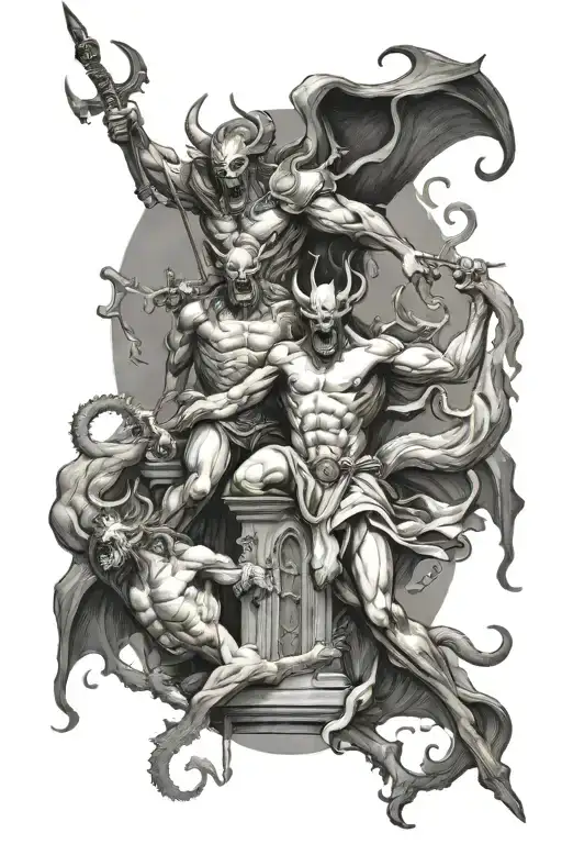 Church And Demons Fighting