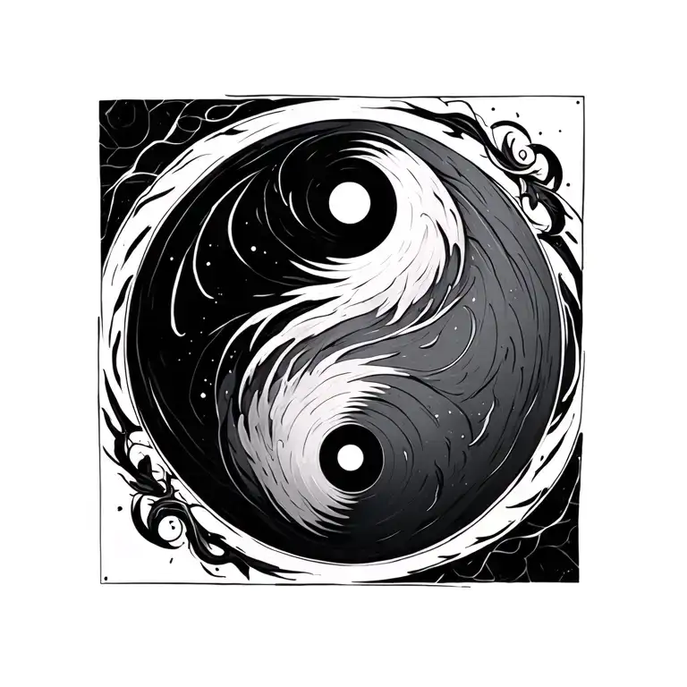 Ying Yang Symbol Circle