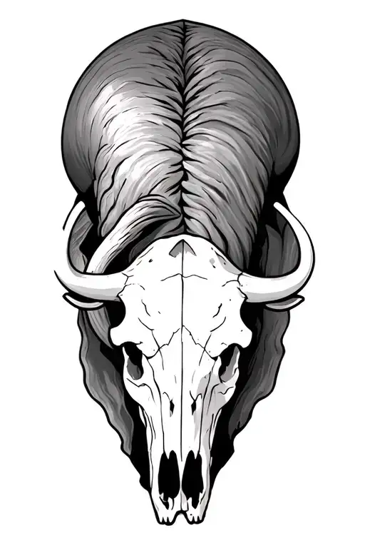 Bucking Bull Skull With Piece