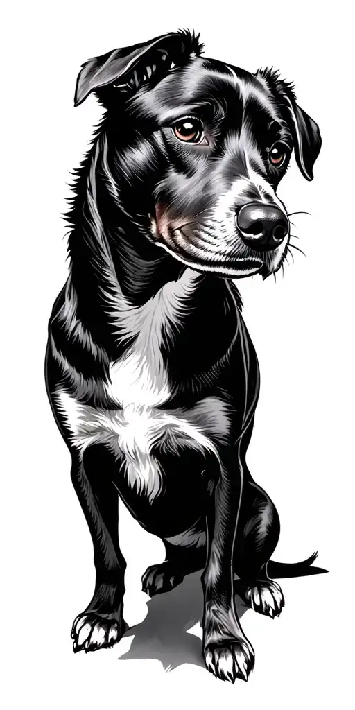 Dog Standing On Computer