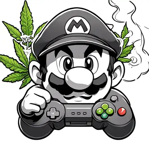 Mario Smoking Weed While Playing Games