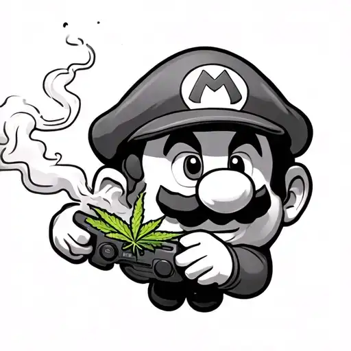 Mario Smoking Weed While Playing Games
