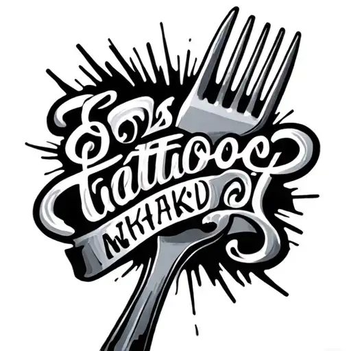 Fork With Words Running Through It