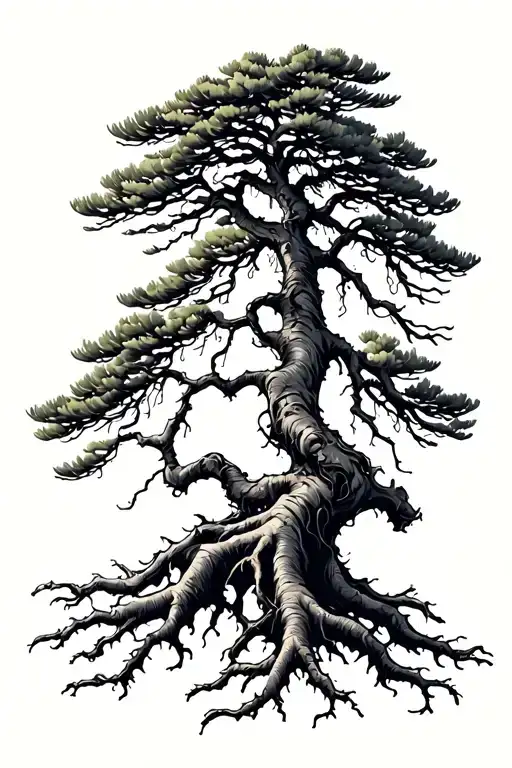 Pine Tree With Root Growing