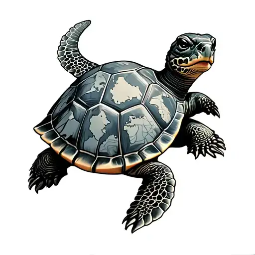 Shellback Turtle With Map