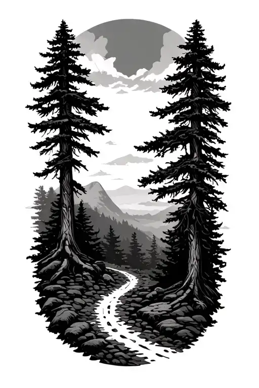 Hiking Trail Winding Trees