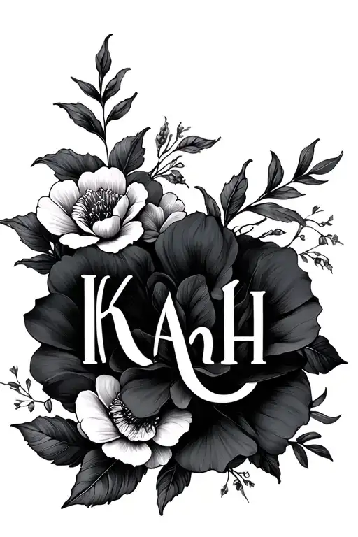 Kah Cursive Initials With Flowers