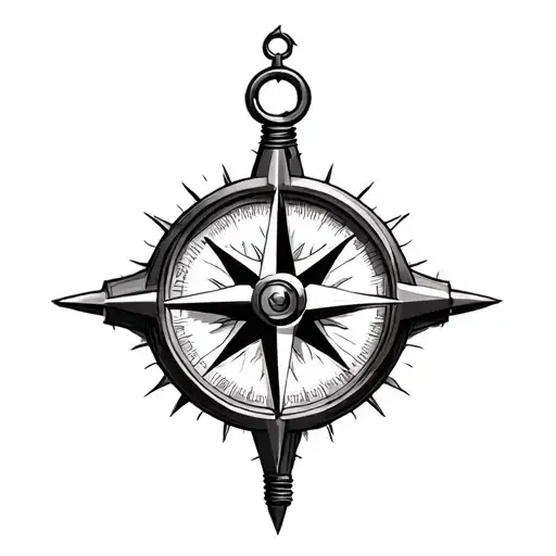 A Realistic Compass With A Subtle Marine Corps Insignia Hidden Within The Design