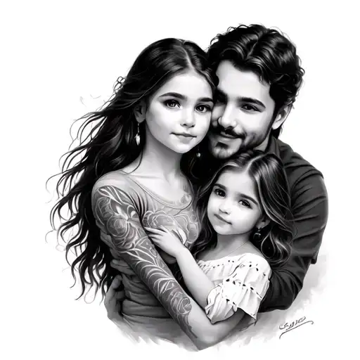 Father And 2 Daughters