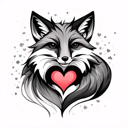Fox And Love Symbol