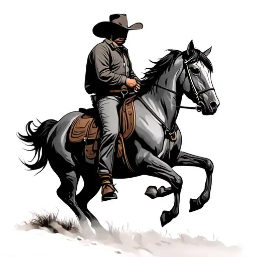 Cowboy On A Horse