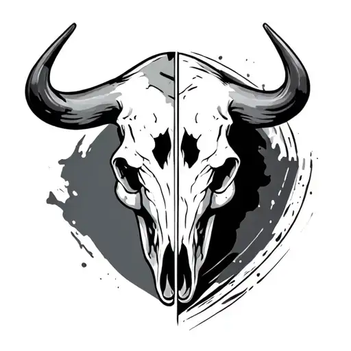 Bull Skull Half Alive Half Dead