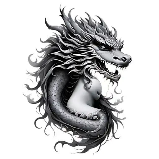 Dragon Wrapping Female Buddah