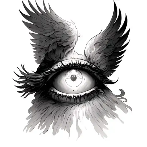 Eye Seeing Below Jesus Christ And Holy Spirit