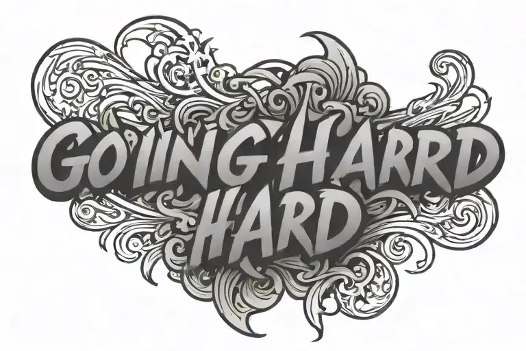 Going Hard Text With Graphic Inside Representing
