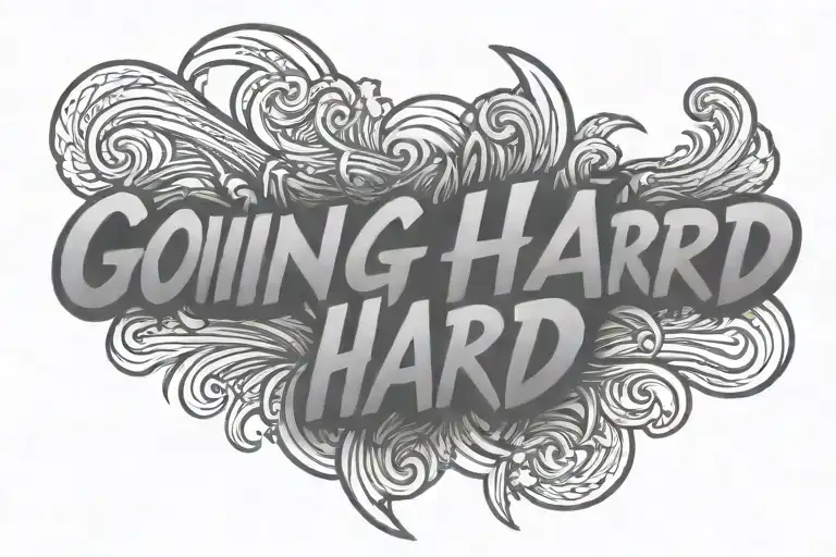 Going Hard Text With Graphic Inside Representing