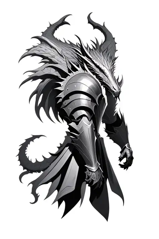 Knight Armor Full Arm S Arm Sleeve And Dragons On Shoulder