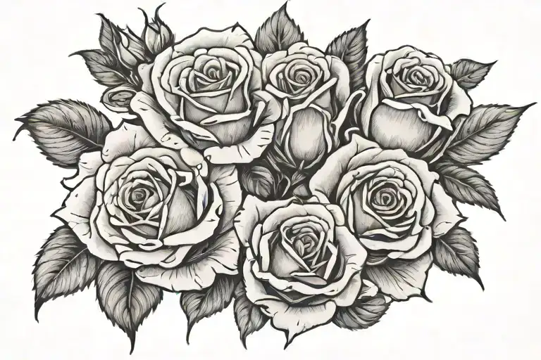 5 Roses One Bird Rising